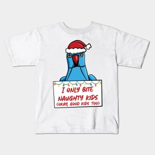 Only Bite Naughty Kids Blue Ringneck Kids T-Shirt